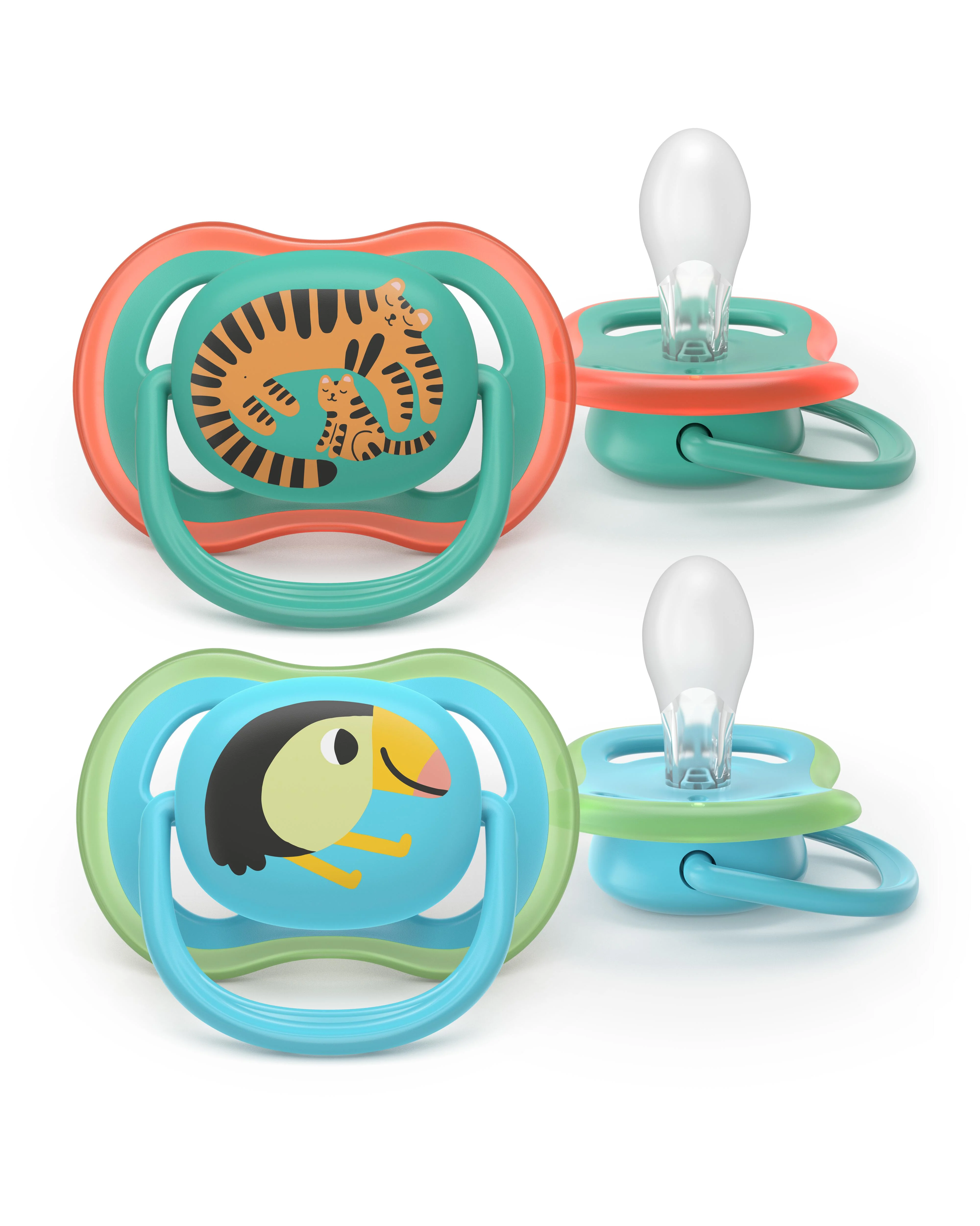 Philips AVENT - Cumlík Ultra air s obrázkom SCF087/11, 6-18 m, chlapec, modrá/zelená 2 ks