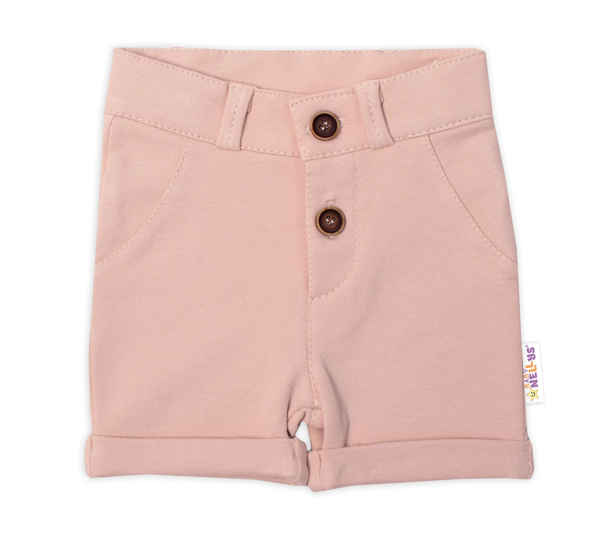 Baby Nellys 2-dielna sada body kr. rukáv, kraťasky, Safari - ecru/béžová