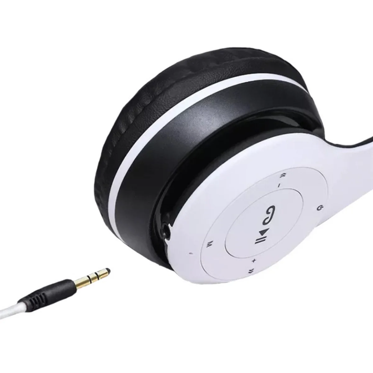 Bezdrôtové slúchadlá P47 s Bluetooth, FM rádiom a slotom na microSD, biela