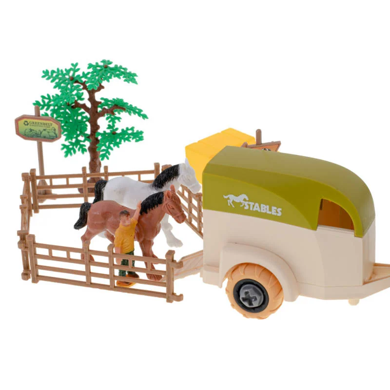Farmársky set – traktor, prívesy a zvieratá, 2 skrutkovače