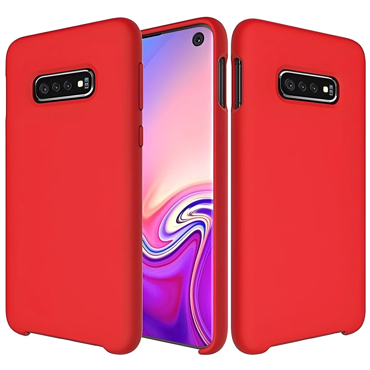 Puzdro Silicone case pre Samsung Galaxy S10 - Červená