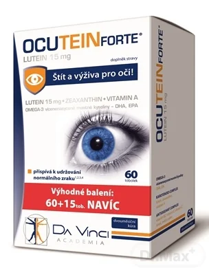 OCUTEIN FORTE Luteín 15 mg - DA VINCI 1×75 cps, výživový doplnok