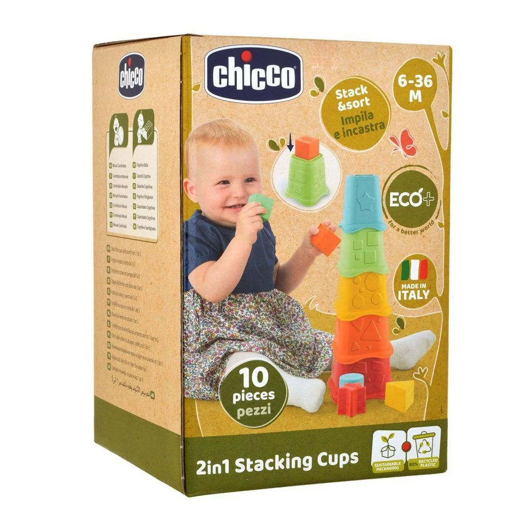 Poháriky stohovacie farebné Eco+ 6m+