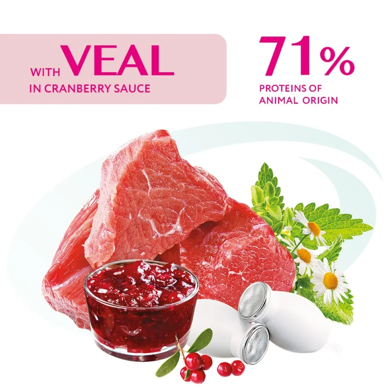 OPTIMEAL™ Superpremium kapsička pre mačky s teľacím mäsom v brusnicovej omáčka 85 g (5438)