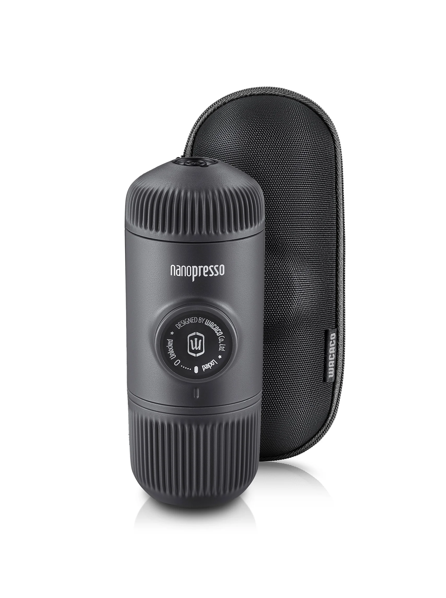 Nanopresso šedé + pevný obal Cestovný kávovar