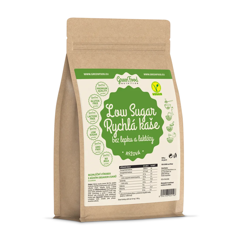 GreenFood Nutrition Low Sugar kaša ryžová 500g