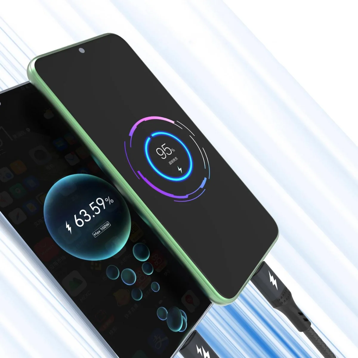 Dudao L3E 3in1 kábel USB - Micro USB / USB-C / Lightning 60W 1.2m, čie rny