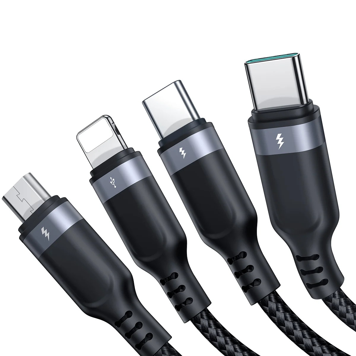 Joyroom S-A18 kábel USB - 2x USB-C / Lightning / micro USB 3.5A 1.2m, čierny čierny