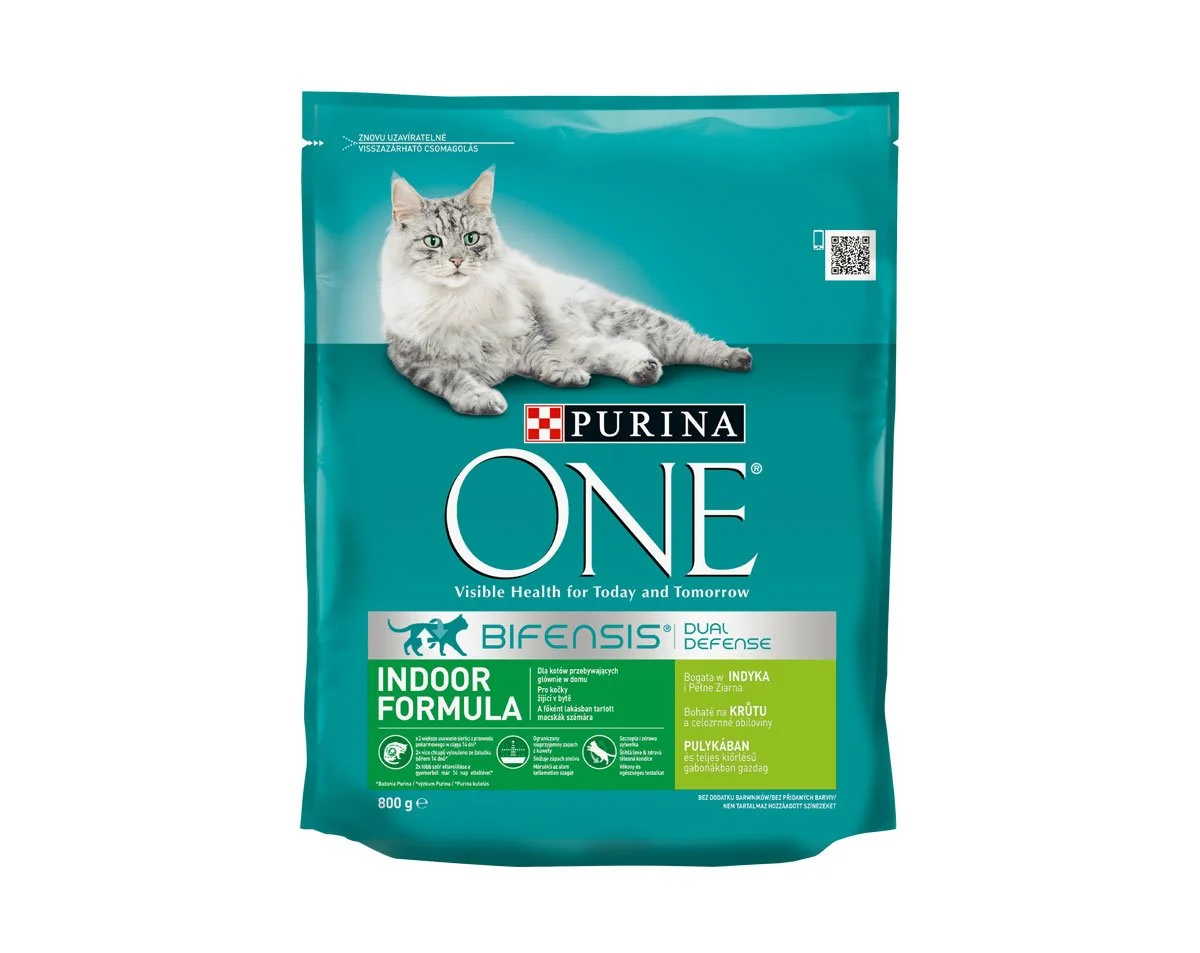Purina ONE Indoor s morčacím a celozrnnými obilninami 800g 1×800 g, pre mačky