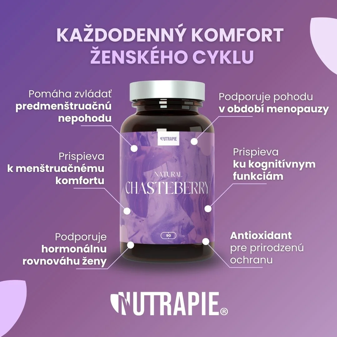Nutrapie Natural Chasteberry 1×90 kapsúl, výživový doplnok na PMS
