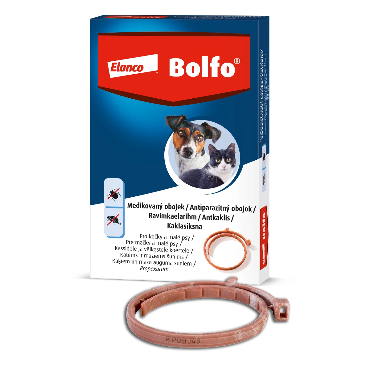 BOLFO obojok pre mačky a malých psov 1×1 ks (obvod 38 cm), veterinárny prípravok
