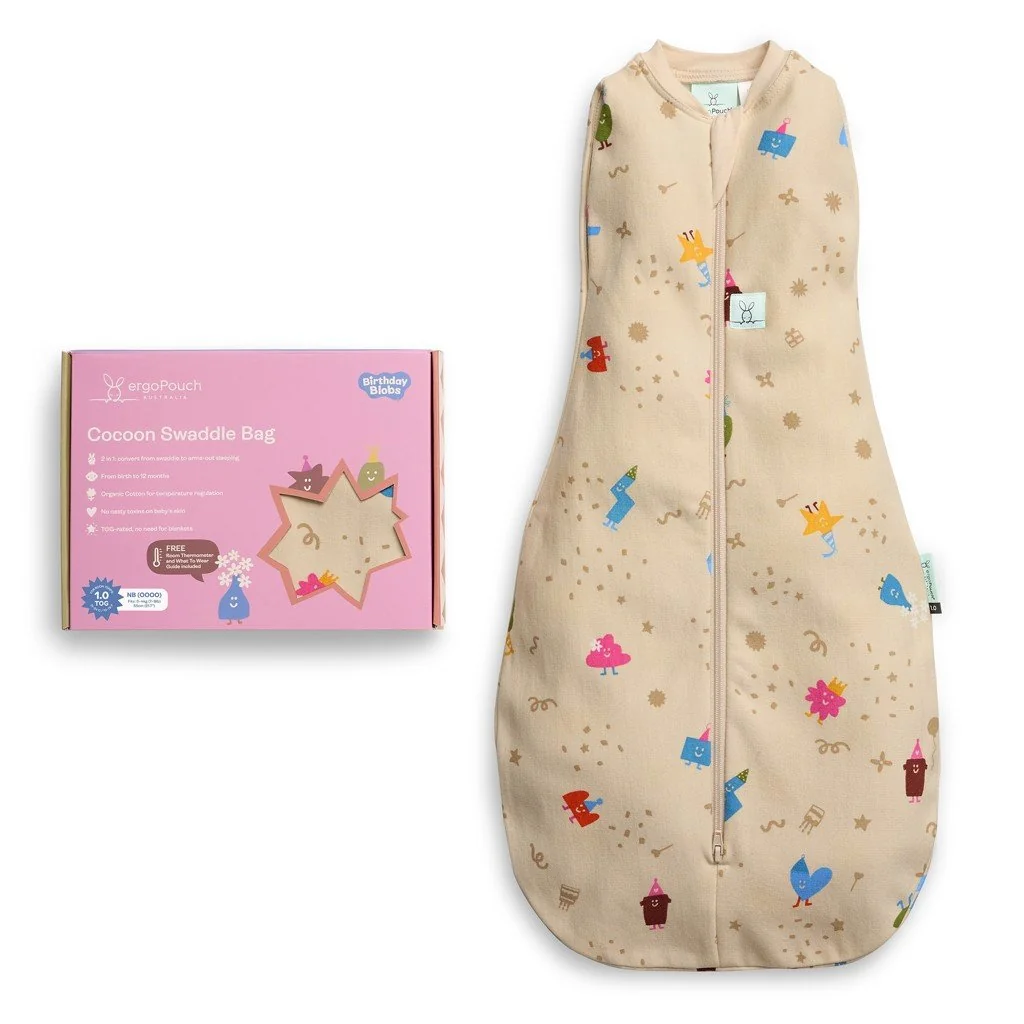 Zavinovačka a vak na spanie 2v1 Cocoon Birthday Blobs 0-3 m, 3-6 kg, 1 tog