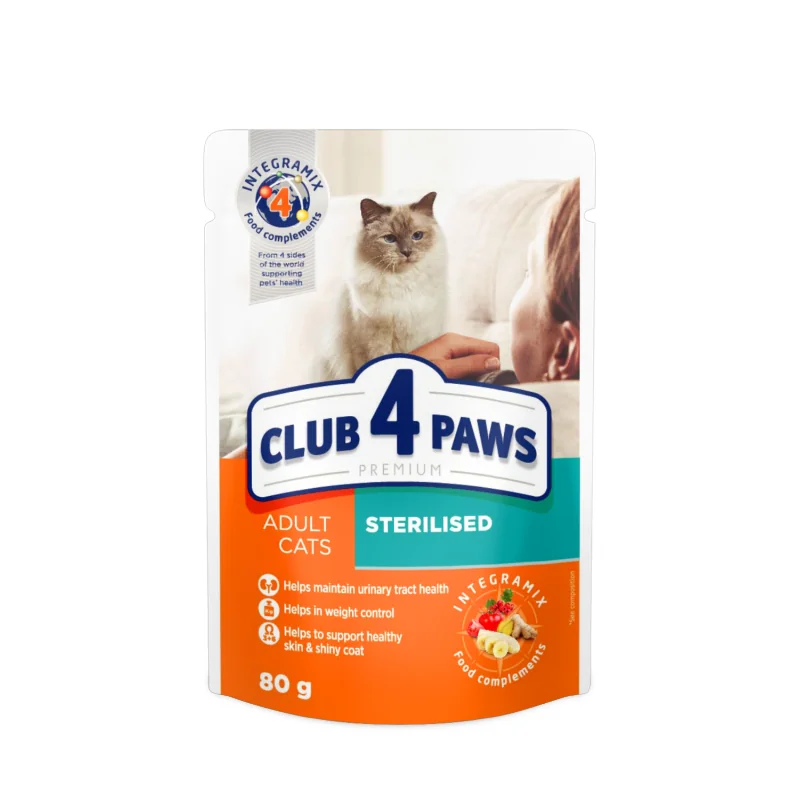CLUB 4 PAWS Premium kapsička pre sterilizované mačky  80 g (8934)