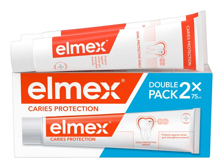 ELMEX Caries protection DUO 1×150 ml, posilňuje zubnú sklovinu a odolnosť  (2×75 ml)