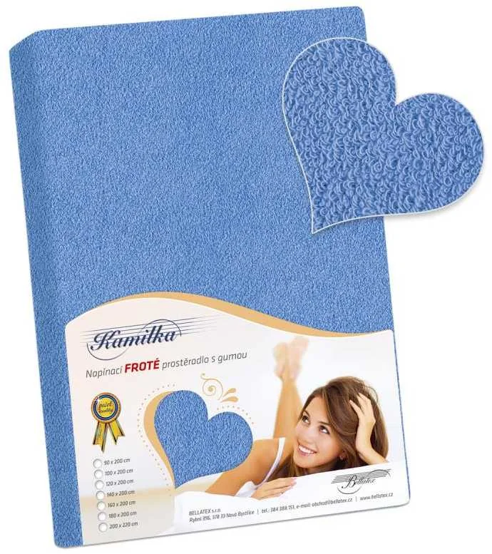 Froté prestieradlo 180x200 025 modrá K6 1×1 ks, posteľná plachta