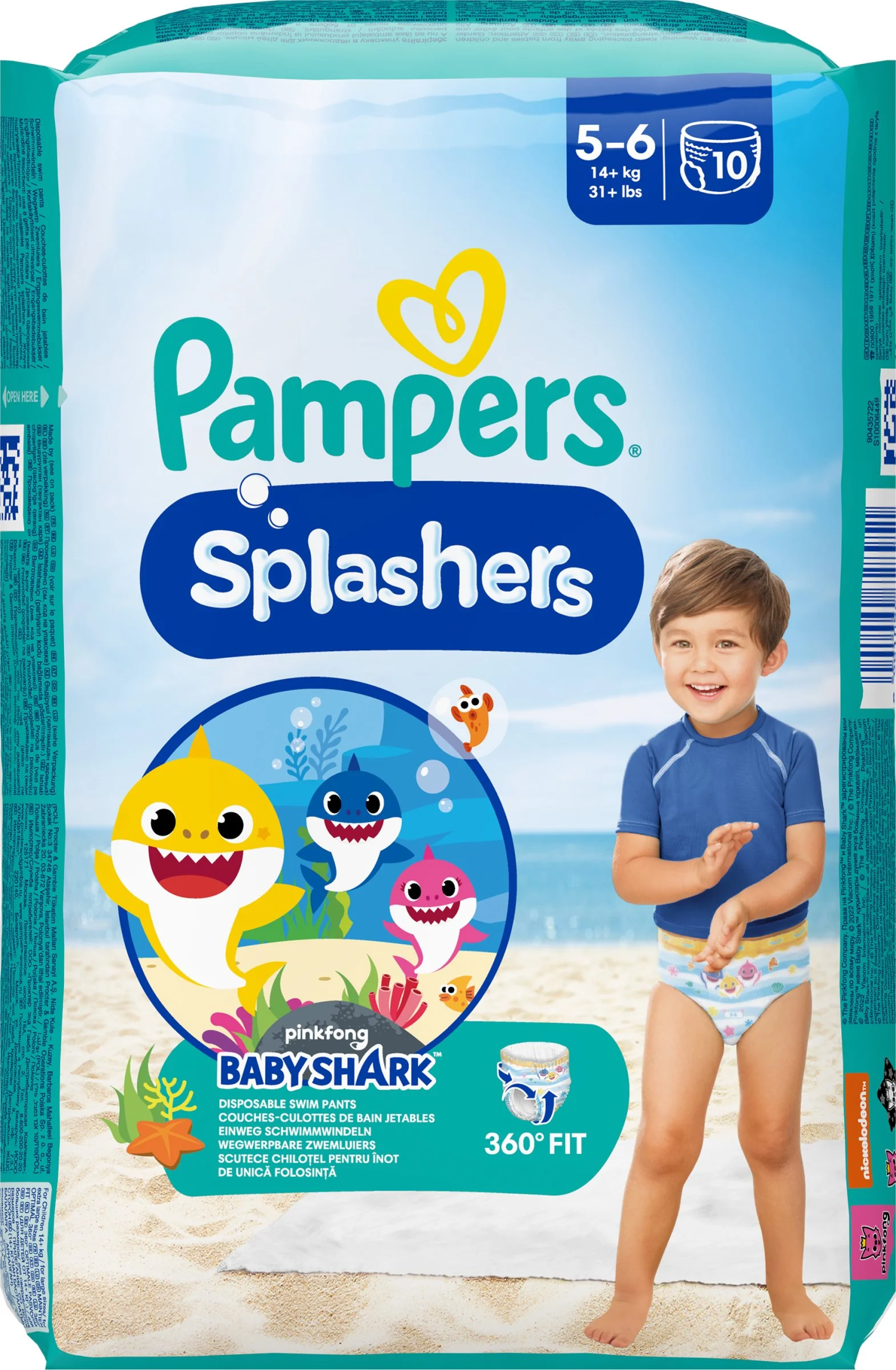 PAMPERS SPLASH JUNIOR 5-6 1×10 ks, veľkosť 5-6, detské plienky