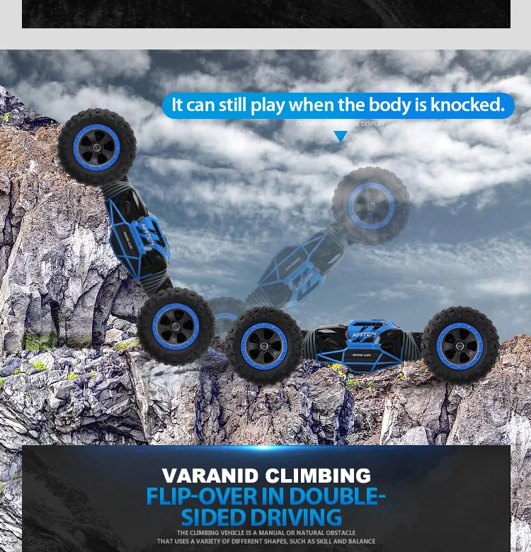 Obojstranné RC auto 47 cm modré