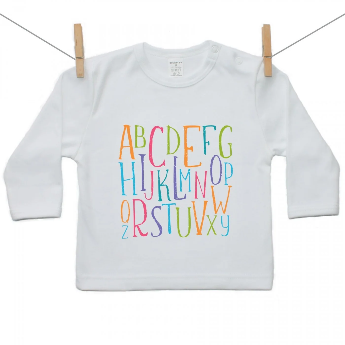 Boodyy Tričko s dlhým rukávom Abeceda Veľkosť: 98