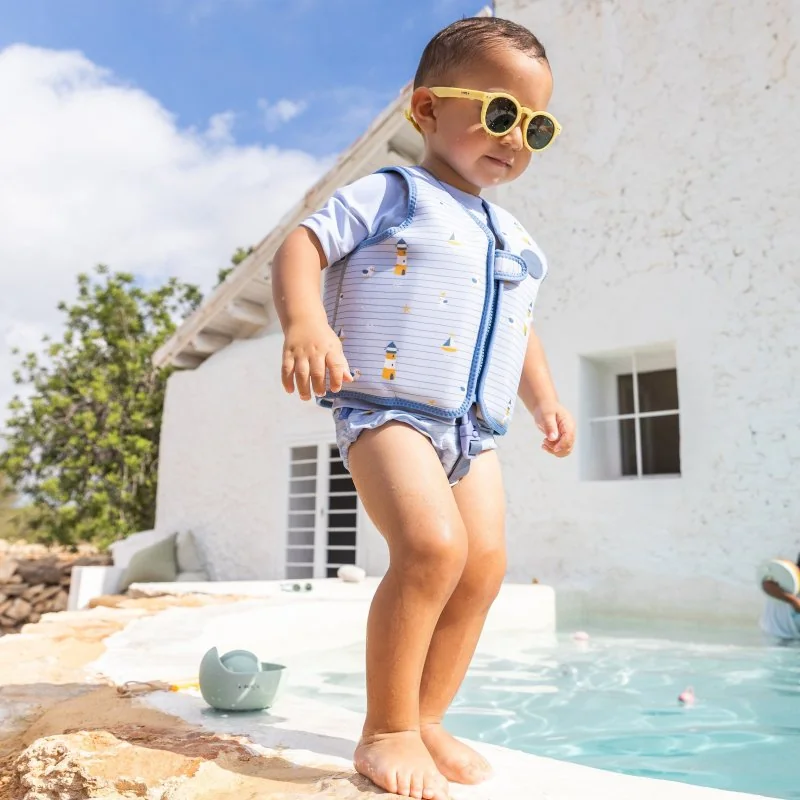 Saro Baby plavecká neoprénová vesta s UV ochranou (1-3r) Tropicool Pink