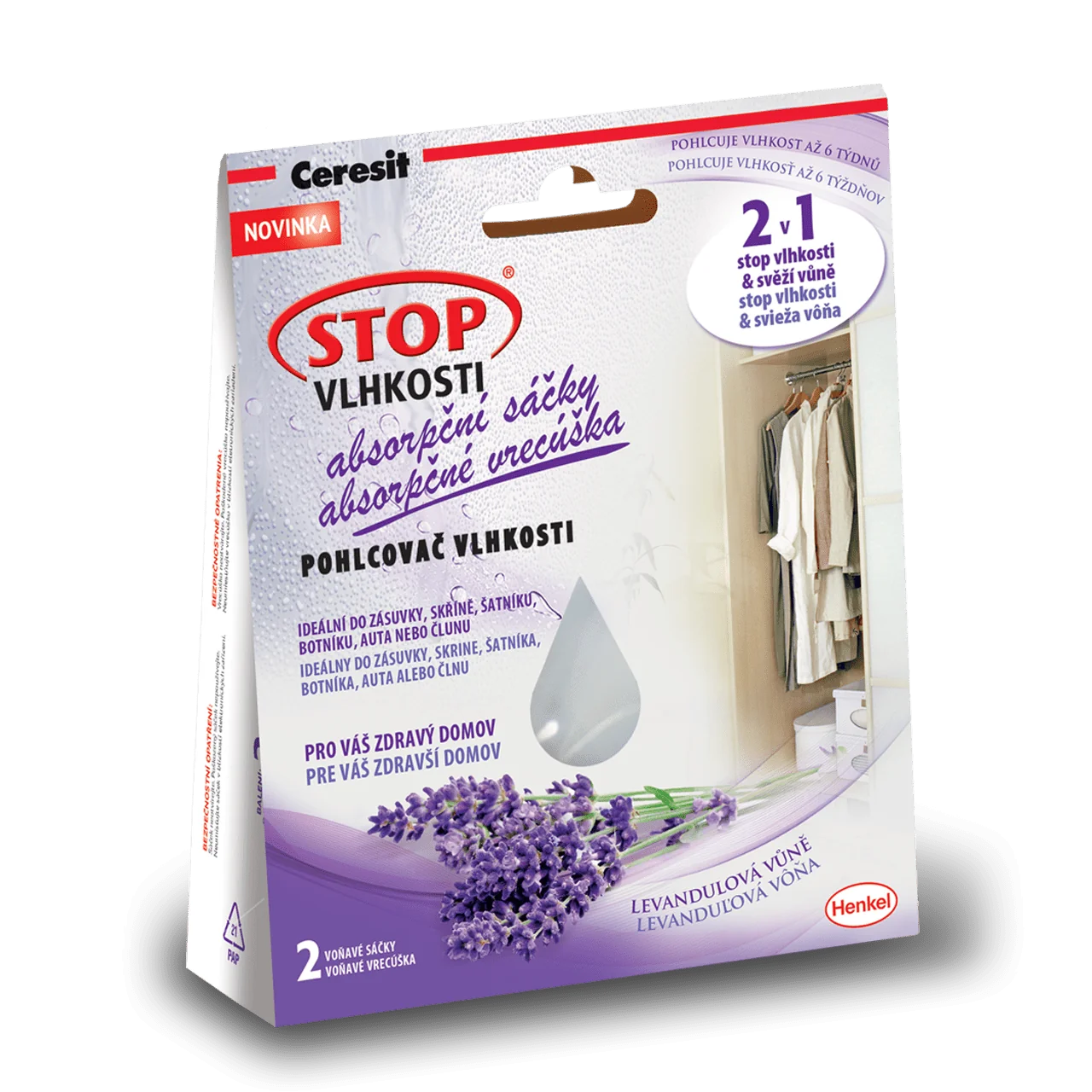 2104738 Ceresit STOP VLHKOSTI absorpční sáčky, relax. levandule, 2x50g
