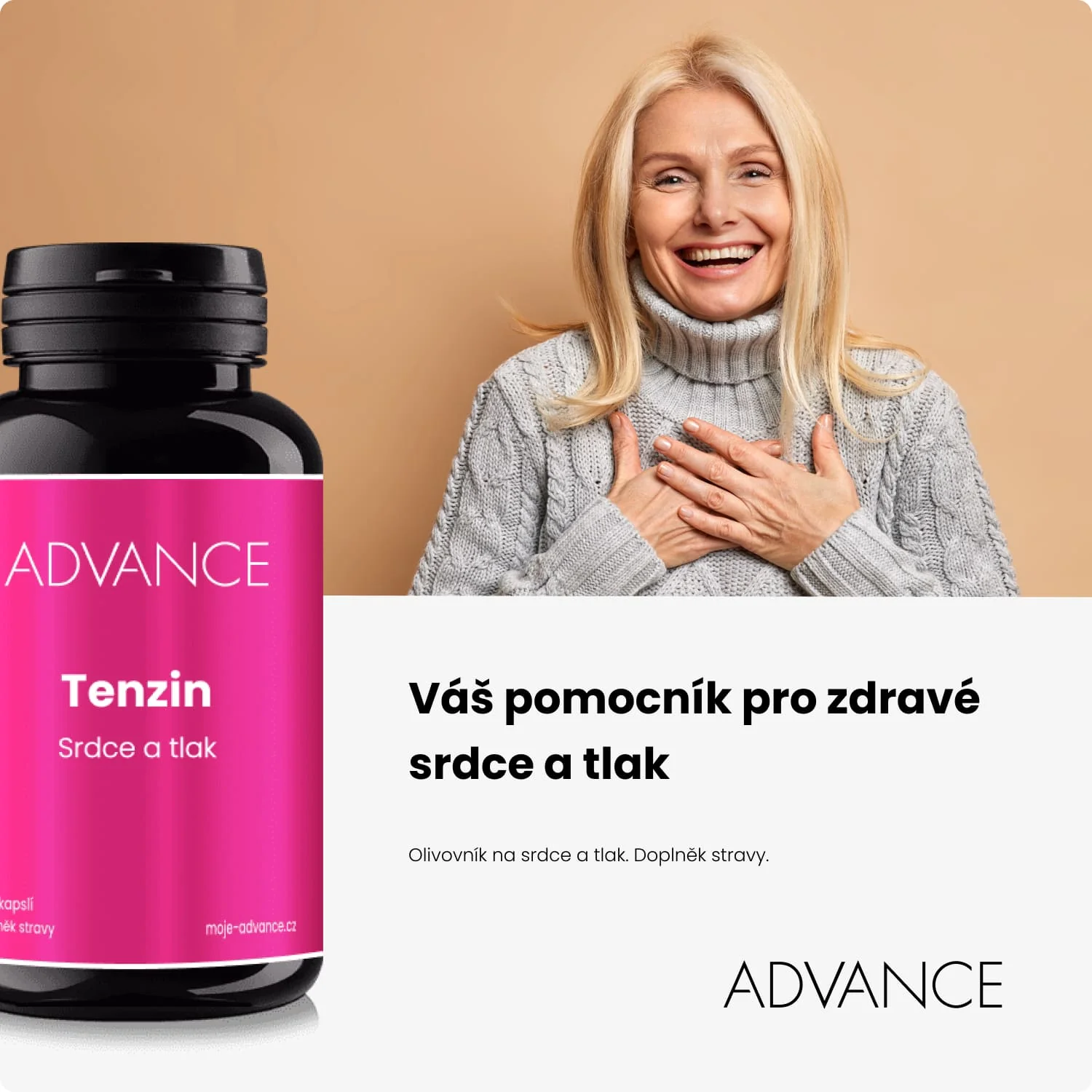 ADVANCE Tenzin 60 kapsúl - srdce a tlak 1×60 cps, výživový doplnok