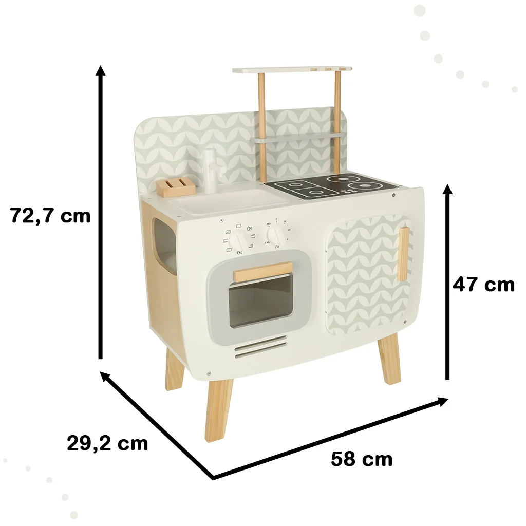 Hračka detská kuchynka drevená MDF LULILO RETRO 72,7x58x29,2cm