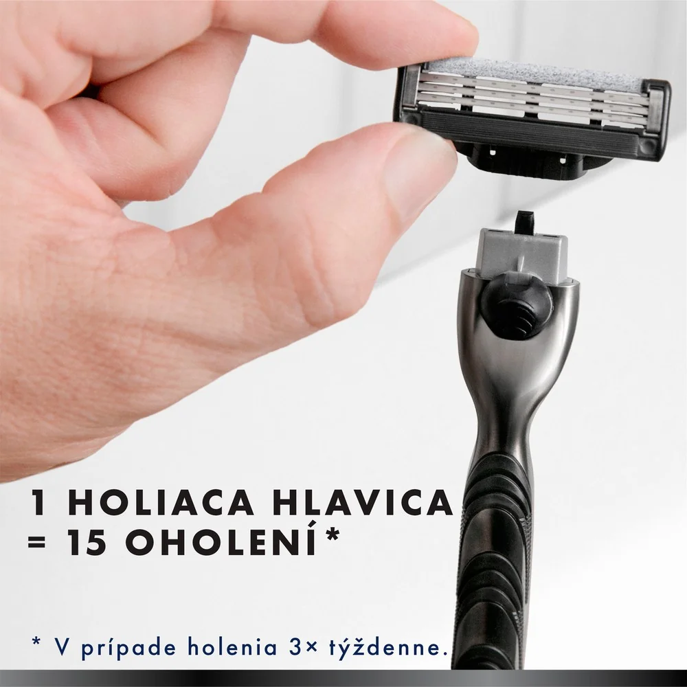 Gillette darčeková sada Mach3 Charcoal: pánsky holiaci strojček s 3 čepeľami, 2 náhradné hlavice, gél na holenie, ponožky 1 set