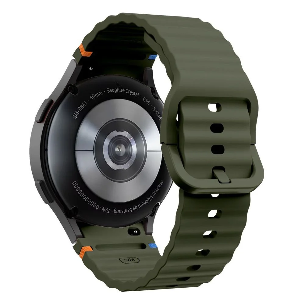 Tech-Protect Silicone Sport remienok na Samsung Galaxy Watch 4 / 5 / 5 Pro / 6 / 7 / FE, army green Pro / 6 / 7 / FE, army green