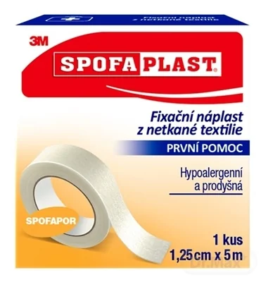 3M SPOFAPLAST č.731 Fixačná náplasť 1×1 ks, fixačná náplasť 1,25 cm × 5 m
