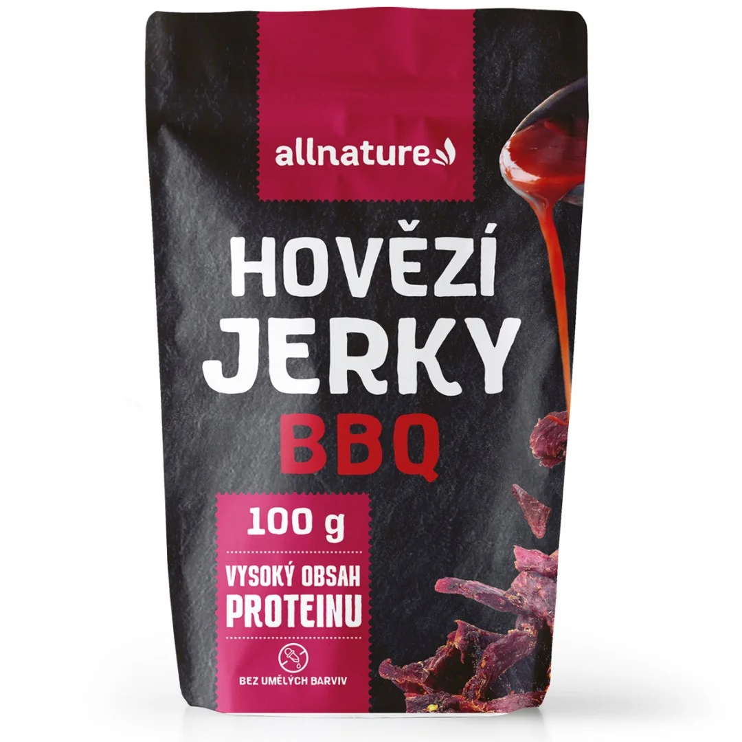 Allnature Beef Bbq Jerky 100g 1×100g, sušené hovädzie mäso