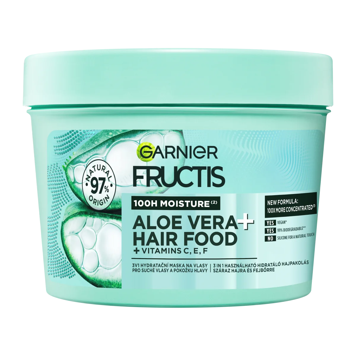 Garnier Fructis Hair Food Hydratačná Aloe Vera maska na normálne až suché vlasy, 400 ml 1×400 ml, maska na vlasy