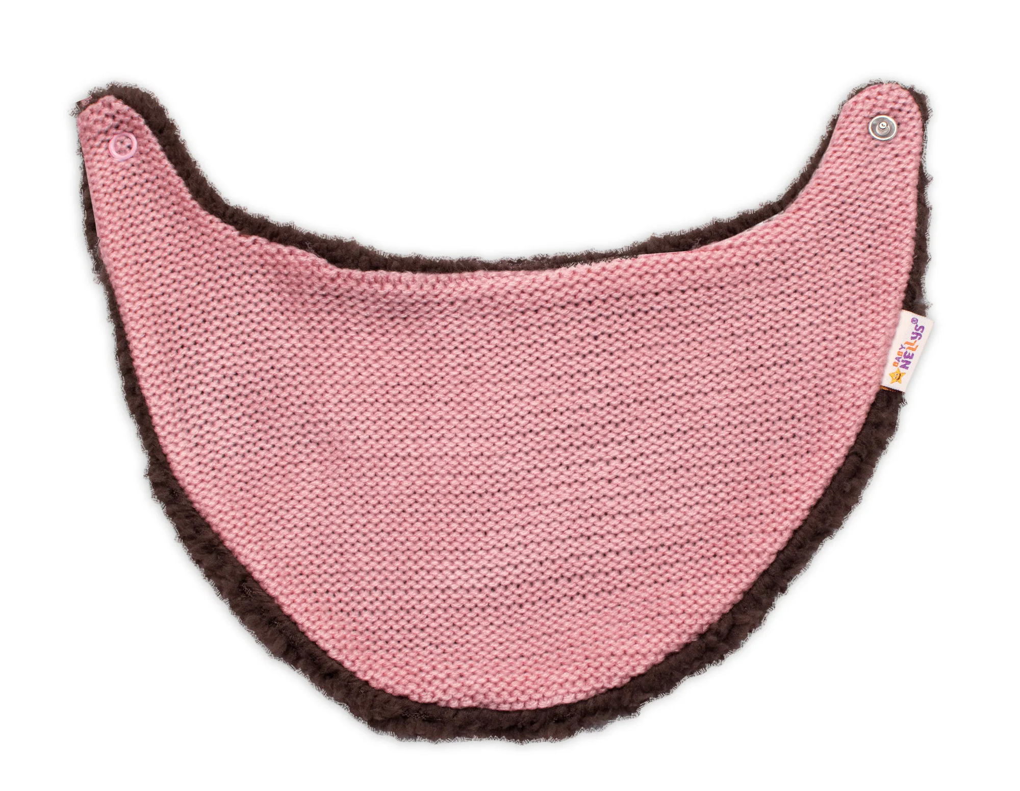 Pletená zimná čiapka s kožúškom a šatkou Teddy Bear, Baby Nellys, ružová, veľ. 68/74