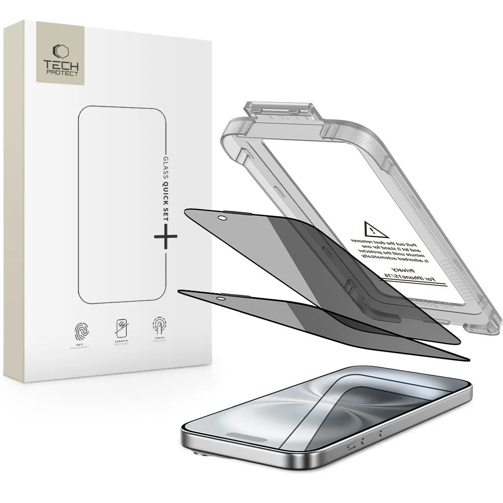 Tech-Protect Quick Set Spy 2x ochranné sklo na iPhone 15 / 16