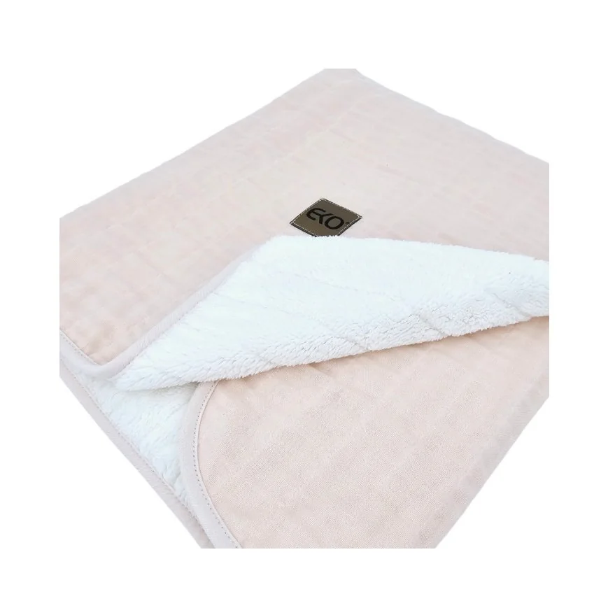 Deka mušelínová s kožušinou Rose pink 75x90 cm