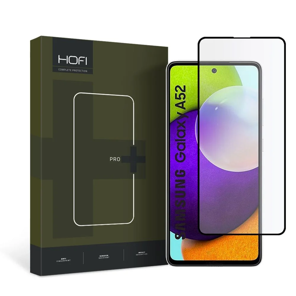 HOFI Glass Pro Full Screen ochranné sklo na Samsung Galaxy A52 / A52S, čierne čierne