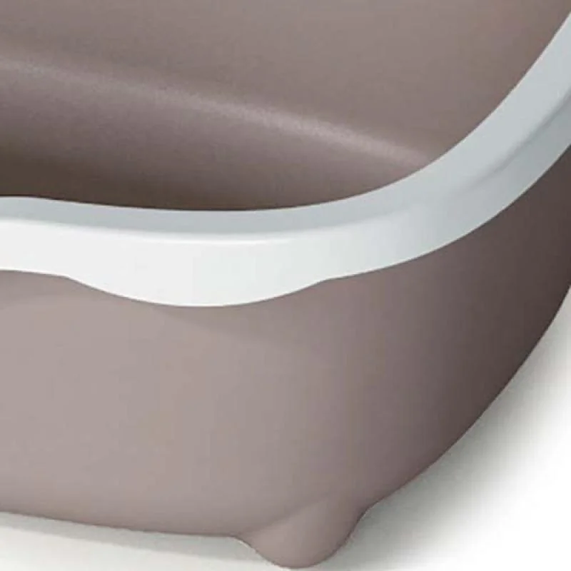STEFANPLAST Chic Open 56x38,5x26cm toaleta pre mačky s odnímateľným okrajom biela/ tmavo zelená 