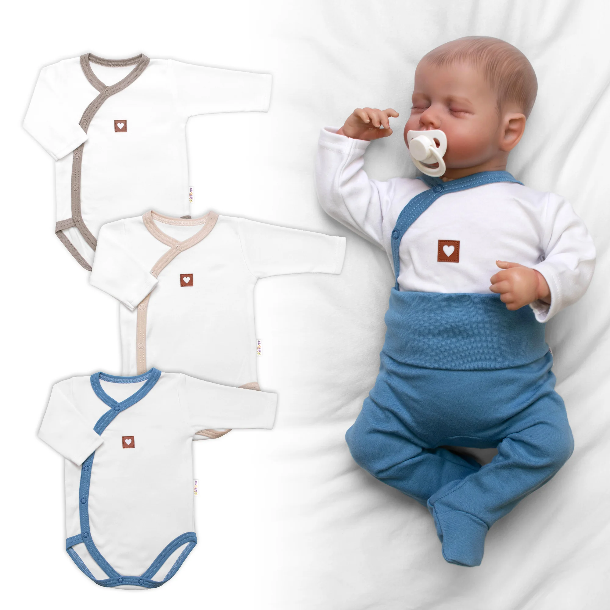 Rastúca výhodná sada, 3x Body pre bábätko Nature