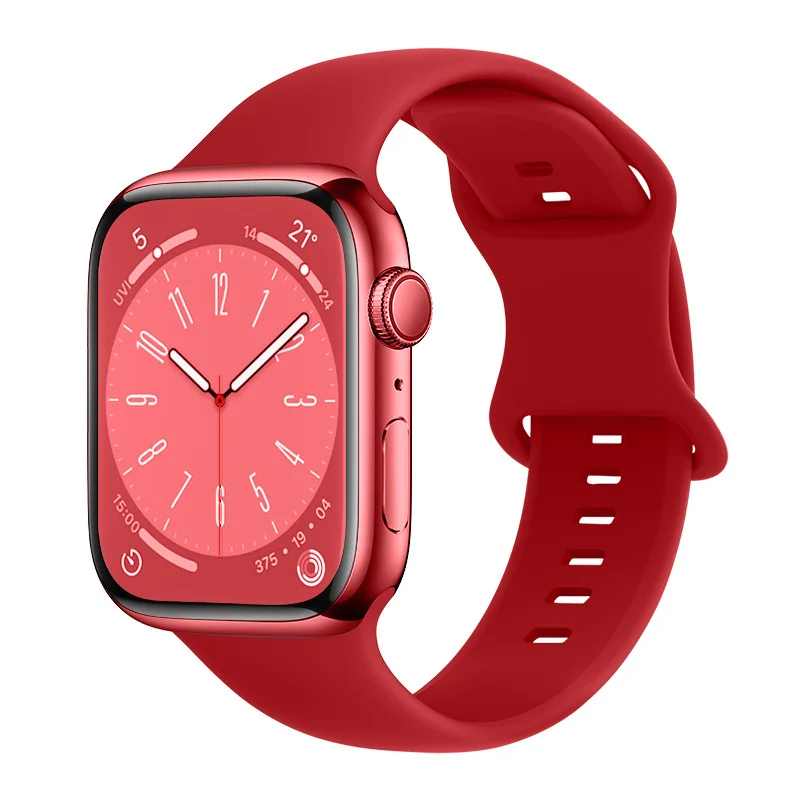 BStrap Smooth Silicone remienok na Apple Watch 38/40/41mm red