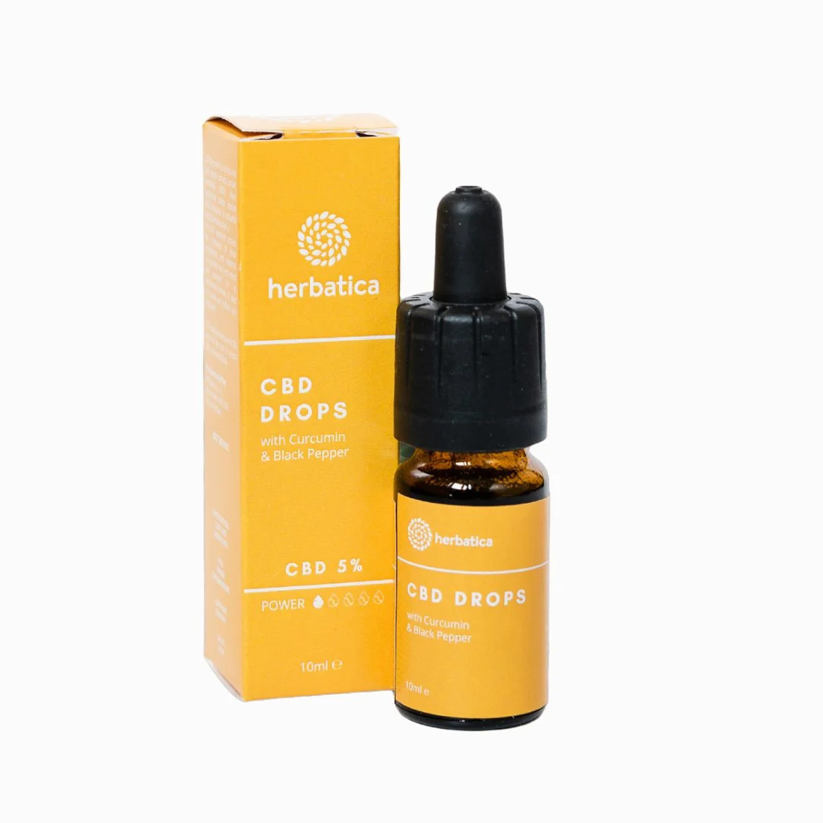 CBD kvapky 5% "Kurkumín a čierne korenie" - Herbatica - 10 ml