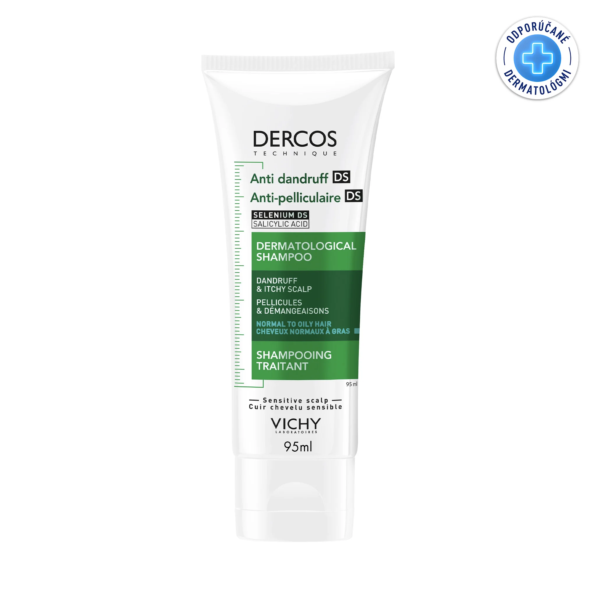 VICHY DERCOS šampón proti lupinám - MASTNÉ vlasy 95 ml