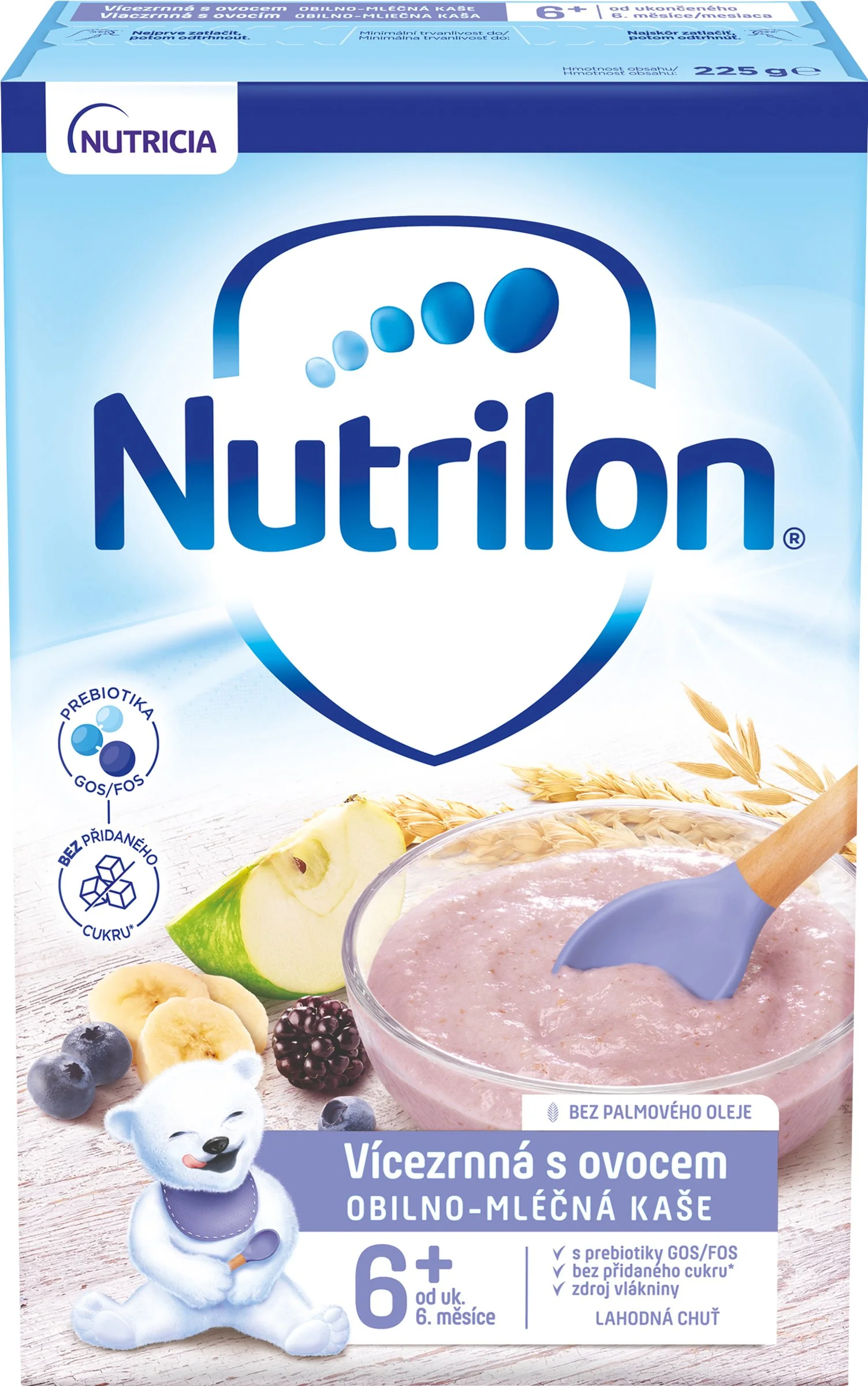 Nutrilon obilno-mliečna kaša viaczrnná 1×225 g, mliečna výživa, od 6. mesiaca