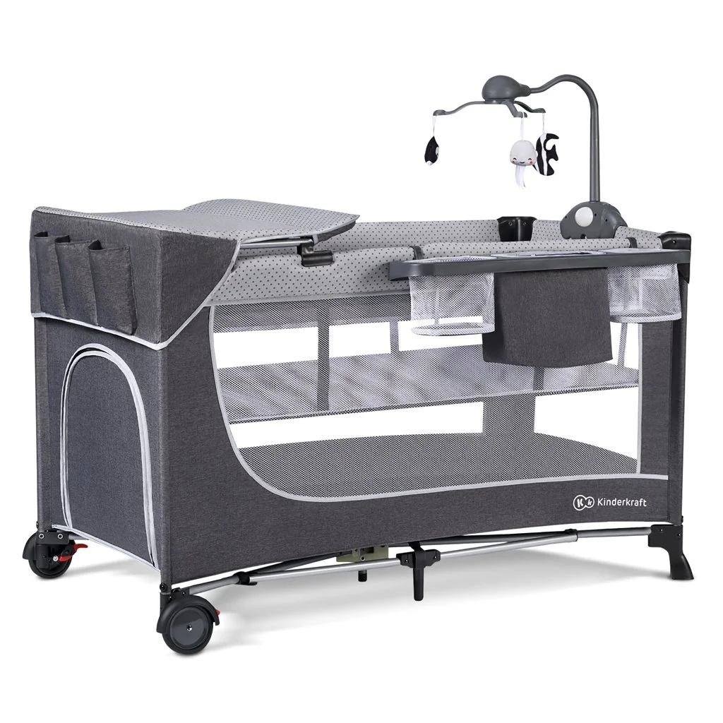 KINDERKRAFT - Postieľka cestovná Leody doplnky Leody Grey, Premium
