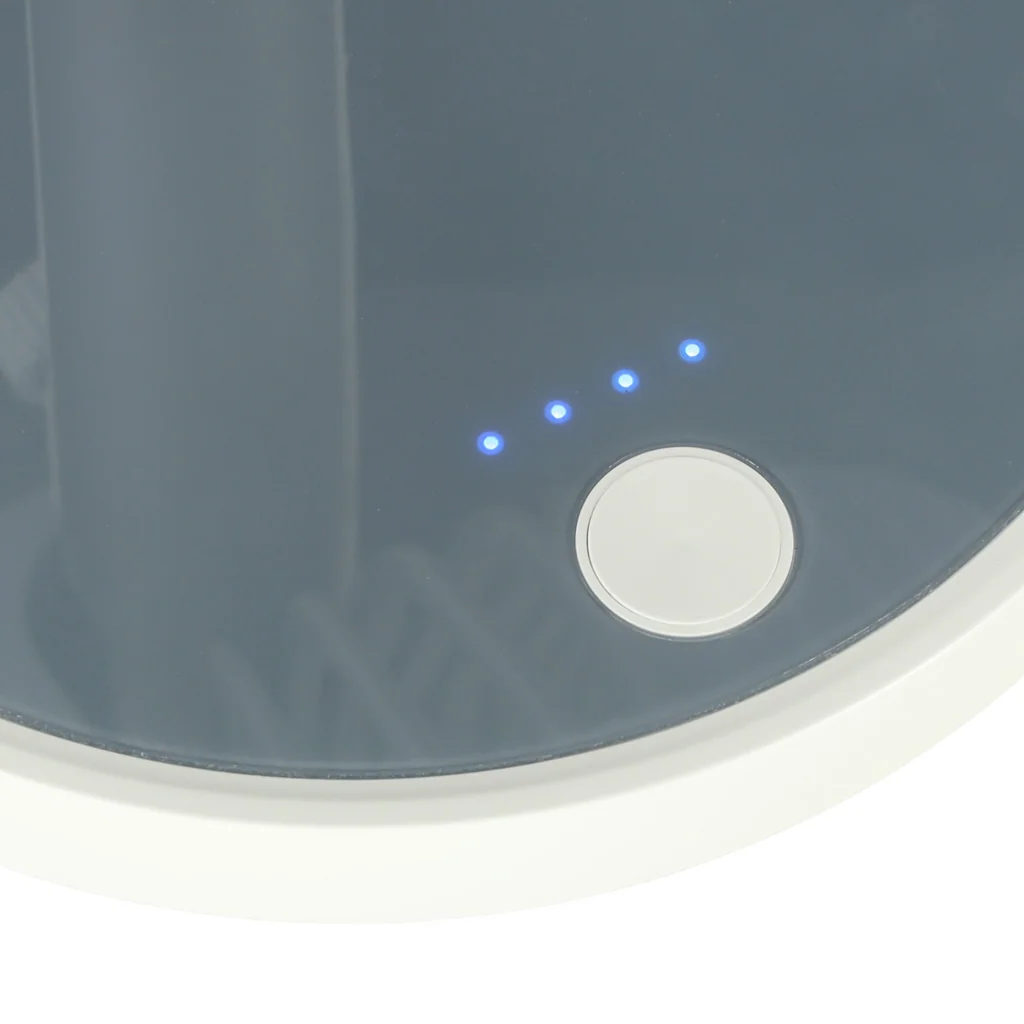 Bezdrôtový stolový ventilátor – biely, 4 režimy, výška 30–38 cm, USB-C