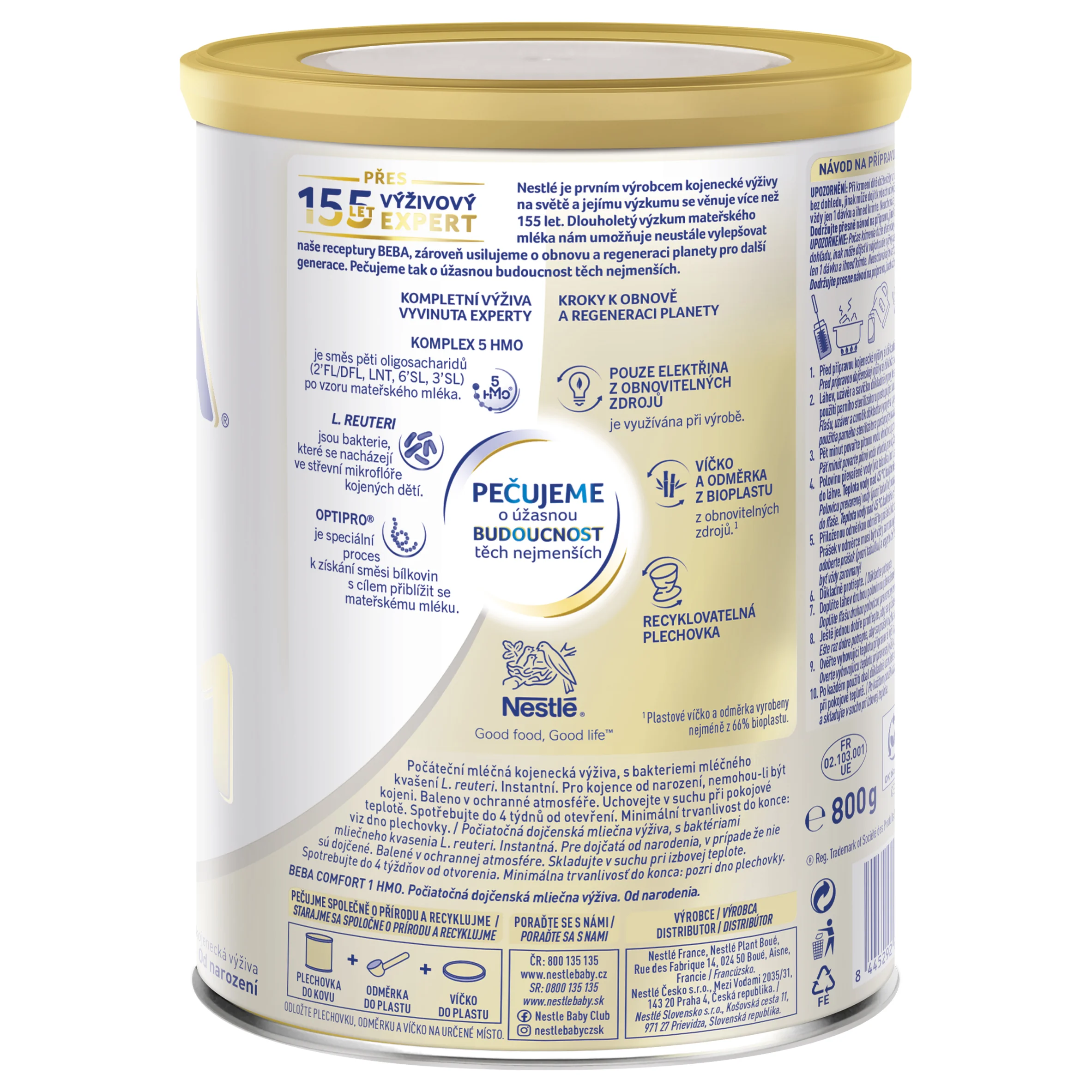 BEBA COMFORT 1, komplex 5 HM-O (počiatočná mliečna výživa (od narodenia)(inov.2026) 1×800 g