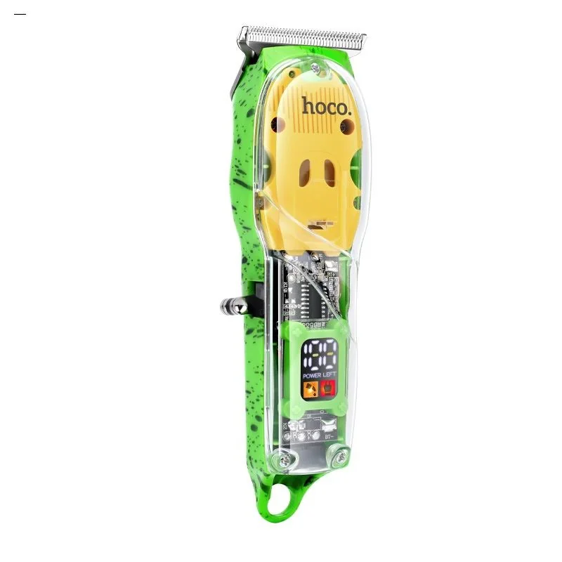 Kontúrovací strojček na vlasy s LED displejom, zelený