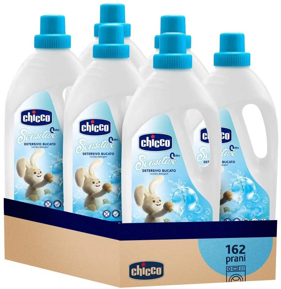 CHICCO Prostriedok prací detský Sensitive 1,5 l (27 praní) 6×1500 ml, práci prostriedok