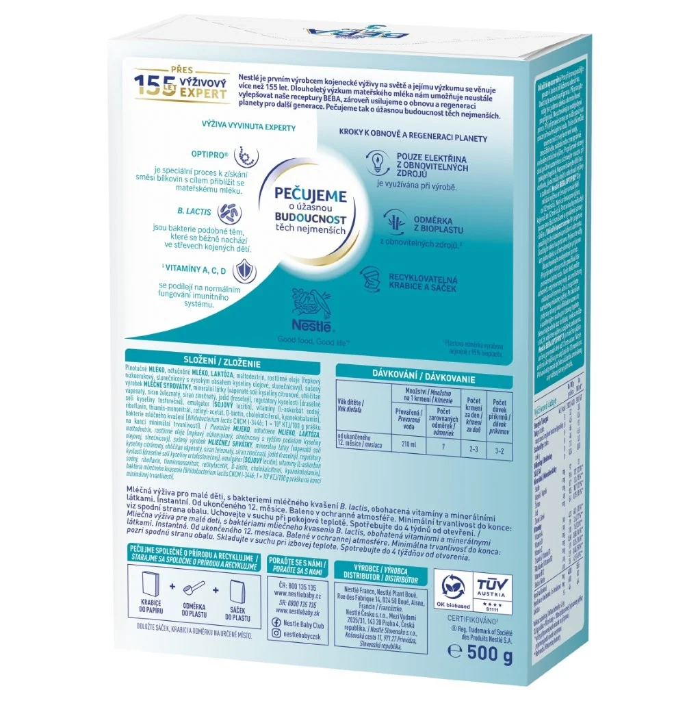 BEBA OPTIPRO 3 1×500 g, mliečna výživa pre malé deti (od ukonč. 12. mesiaca)