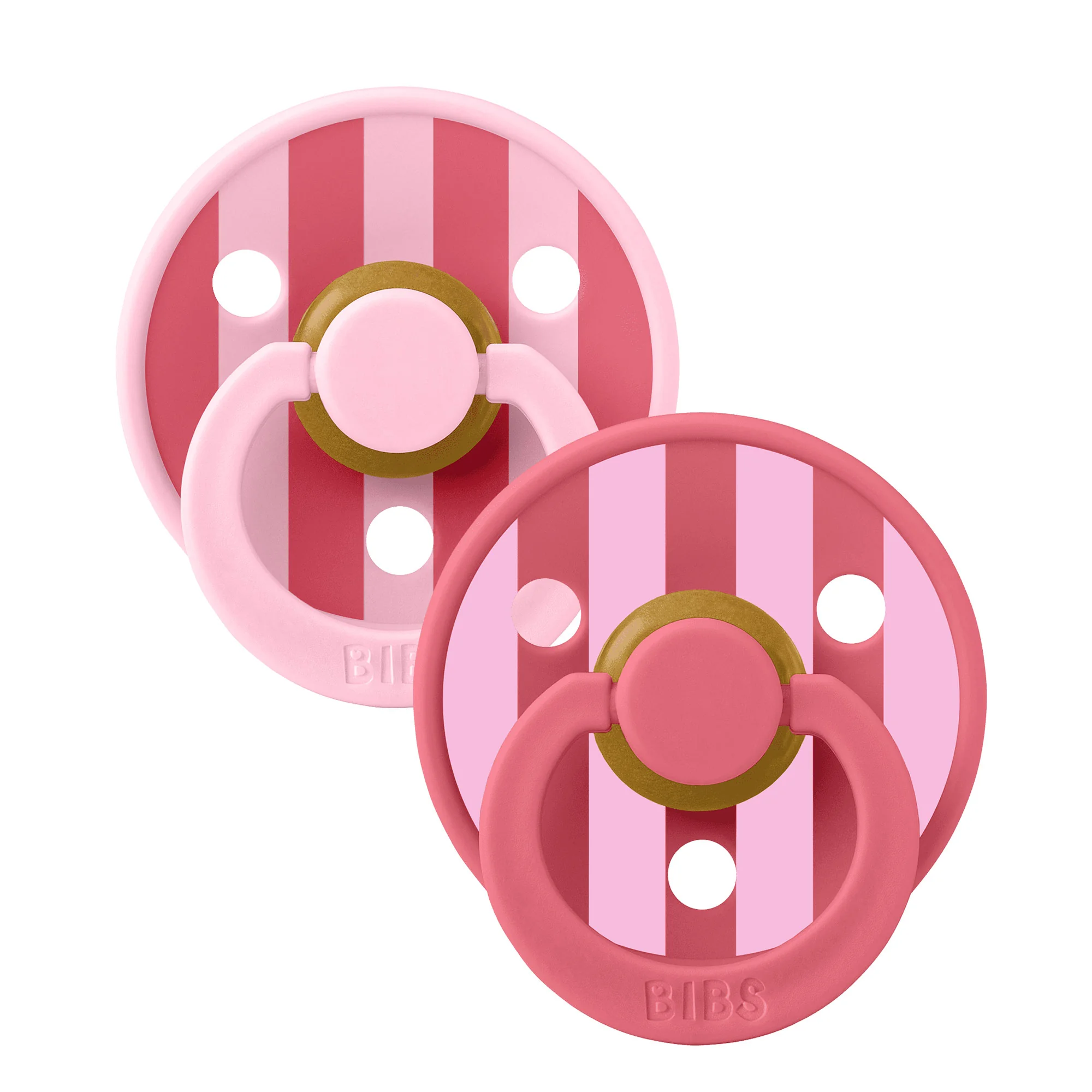 BIBS STUDIO Colour Block cumlíky z prírodného kaučuku 2ks veľkosť 2 - Baby Pink Coral Mix