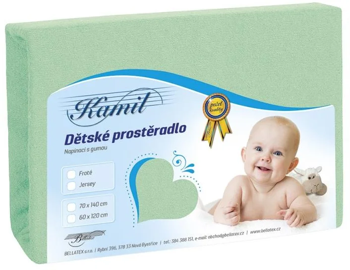 Detské prestieradlo JERSEY 60x120 052 svetlozelená J1 1×1 ks, detské prestieradlo