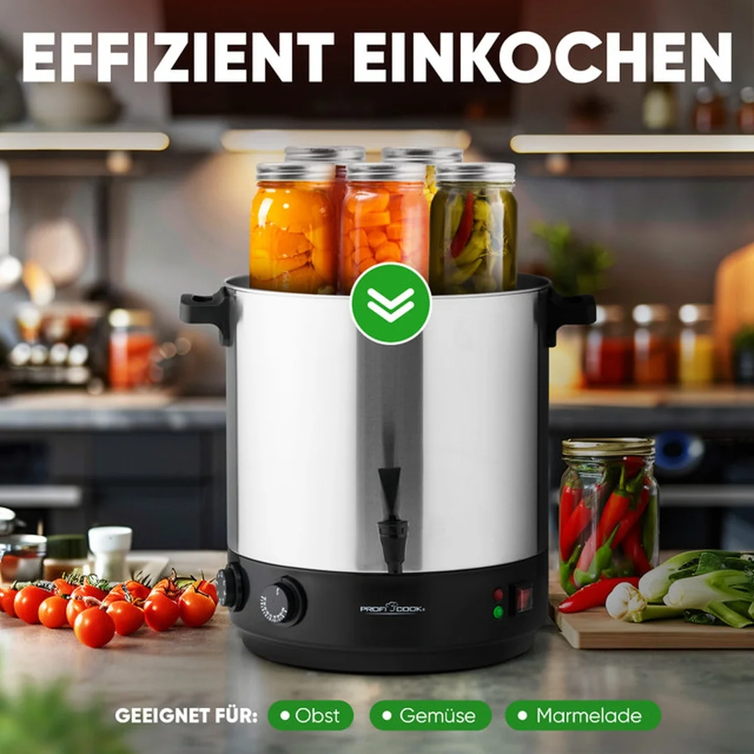 ProfiCook EKA 1283 zavárací automat 32 l, 2100 W, nerez, kohútik